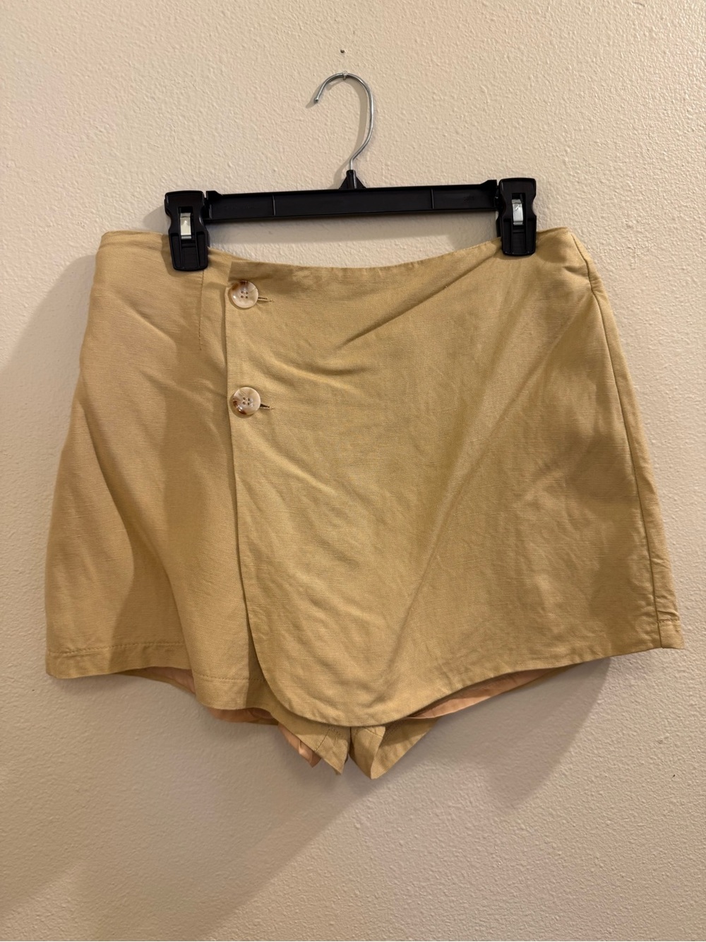 Women's High-Waist Wrap Front Skort - Beige